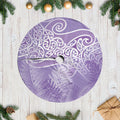 Aotearoa Maori Koru Curves Tree Skirt Silver Ferns - Amethyst