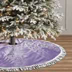 Aotearoa Maori Koru Curves Tree Skirt Silver Ferns - Amethyst