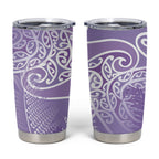 Aotearoa Maori Koru Curves Tumbler Cup Silver Ferns - Amethyst