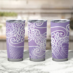 Aotearoa Maori Koru Curves Tumbler Cup Silver Ferns - Amethyst