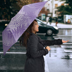 Aotearoa Maori Koru Curves Umbrella Silver Ferns - Amethyst
