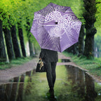 Aotearoa Maori Koru Curves Umbrella Silver Ferns - Amethyst
