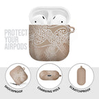 Aotearoa Maori Koru Curves AirPods Case Silver Ferns - Mocha