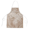 Aotearoa Maori Koru Curves Apron Silver Ferns - Mocha