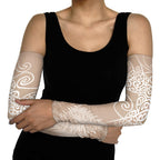 Aotearoa Maori Koru Curves Arm Sleeves Silver Ferns - Mocha