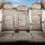 Aotearoa Maori Koru Curves Back Car Seat Cover Silver Ferns - Mocha