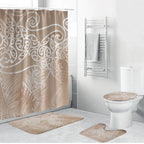 Aotearoa Maori Koru Curves Bathroom Set Silver Ferns - Mocha