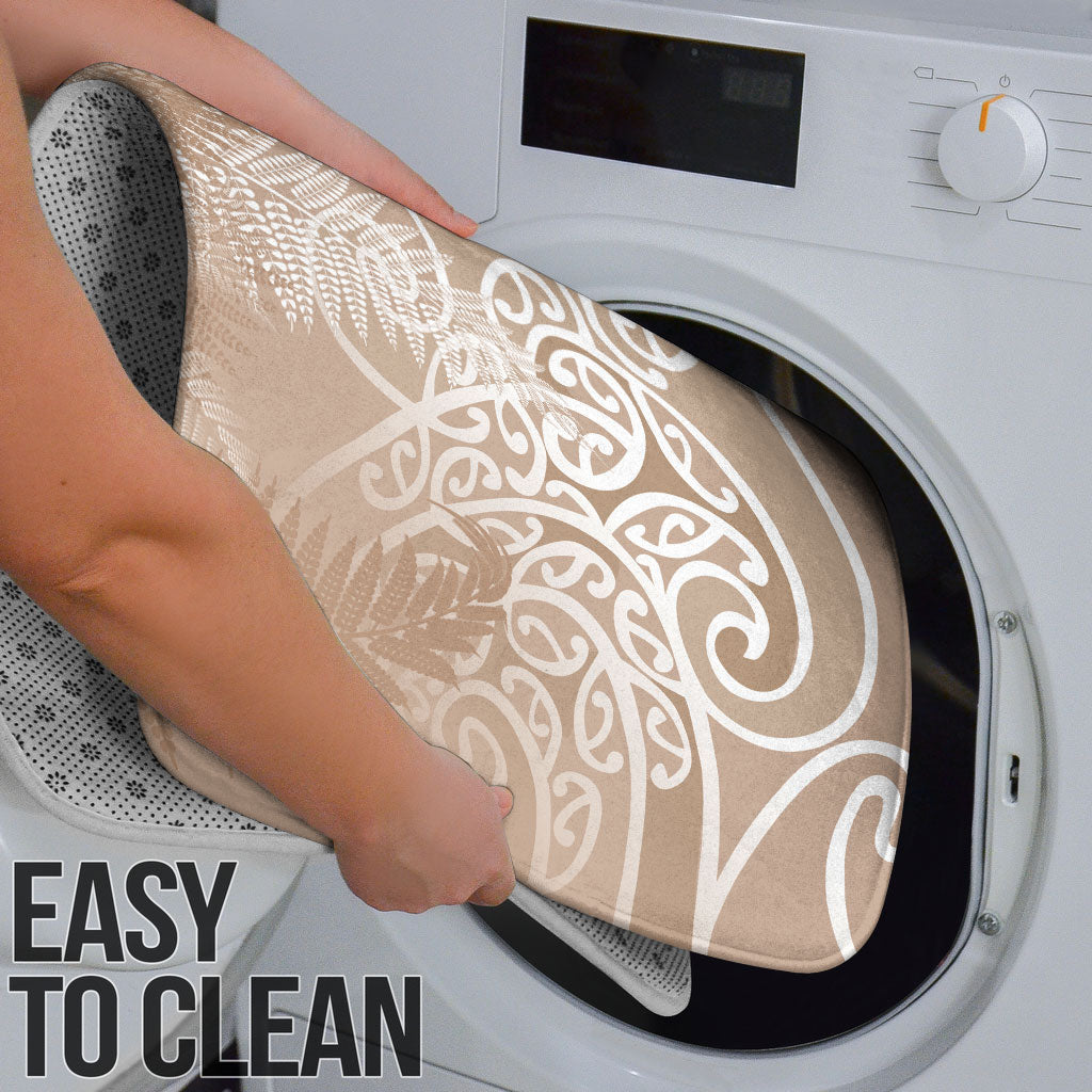 Aotearoa Maori Koru Curves Bathroom Set Silver Ferns - Mocha