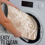 Aotearoa Maori Koru Curves Bathroom Set Silver Ferns - Mocha