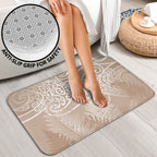 Aotearoa Maori Koru Curves Bathroom Set Silver Ferns - Mocha