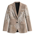 Aotearoa Maori Koru Curves Blazer Silver Ferns - Mocha