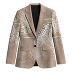 Aotearoa Maori Koru Curves Blazer Silver Ferns - Mocha