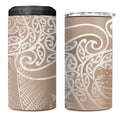 Aotearoa Maori Koru Curves 4 in 1 Can Cooler Tumbler Silver Ferns - Mocha