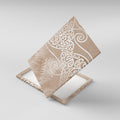 Aotearoa Maori Koru Curves Canvas Wall Art Silver Ferns - Mocha