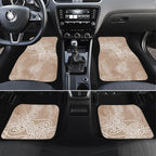 Aotearoa Maori Koru Curves Car Mats Silver Ferns - Mocha