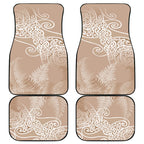 Aotearoa Maori Koru Curves Car Mats Silver Ferns - Mocha