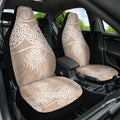 Aotearoa Maori Koru Curves Car Seat Cover Silver Ferns - Mocha