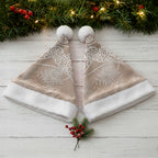 Aotearoa Maori Koru Curves Christmas Santa Hat Silver Ferns - Mocha