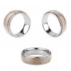 Aotearoa Maori Koru Curves Classic Ring Silver Ferns - Mocha