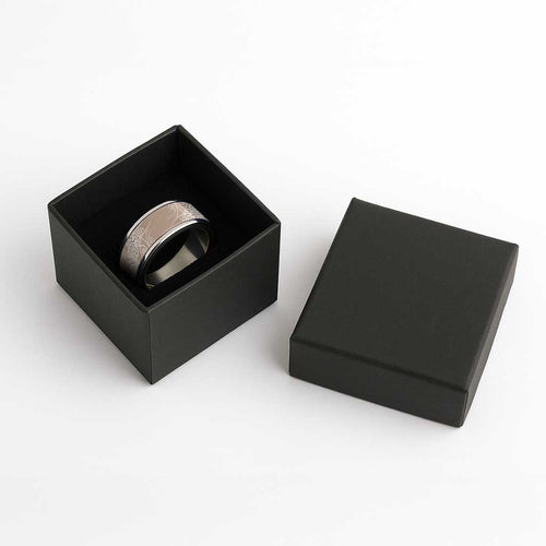 Aotearoa Maori Koru Curves Classic Ring Silver Ferns - Mocha