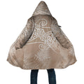 Aotearoa Maori Koru Curves Cloak Silver Ferns - Mocha