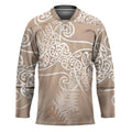 Aotearoa Maori Koru Curves Hockey Jersey Silver Ferns - Mocha