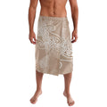 Aotearoa Maori Koru Curves Lavalava Silver Ferns - Mocha