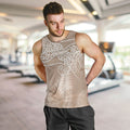 Aotearoa Maori Koru Curves Men Tank Top Silver Ferns - Mocha