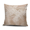 Aotearoa Maori Koru Curves Pillow Cover Silver Ferns - Mocha