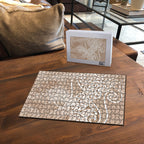 Aotearoa Maori Koru Curves Puzzle Silver Ferns - Mocha