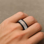 Aotearoa Maori Koru Curves Spinner Ring Silver Ferns - Mocha