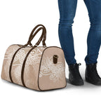 Aotearoa Maori Koru Curves Travel Bag Silver Ferns - Mocha