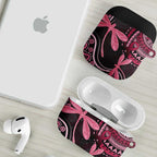 Australia Indigenous Mix Polynesian AirPods Case Pink Ribbon and Dragonflies - Aussie Hoodie