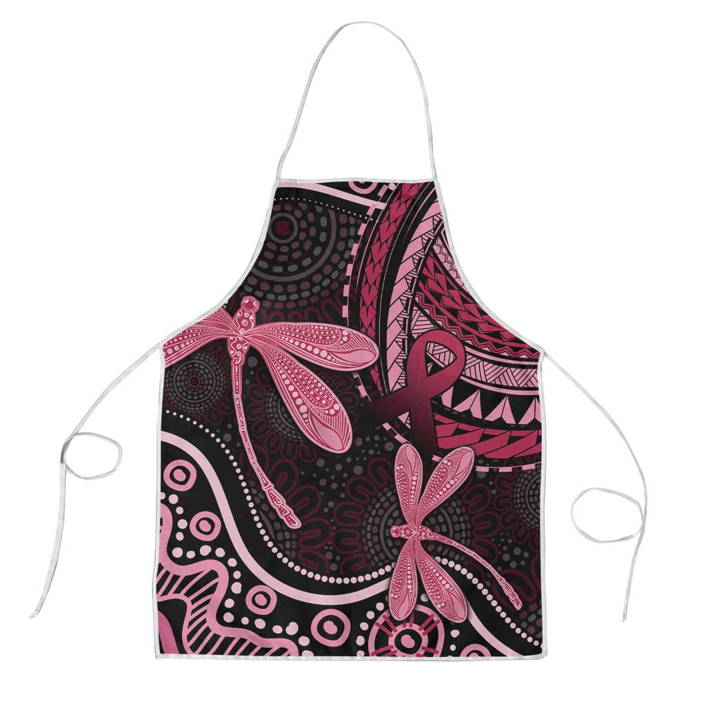 Australia Indigenous Mix Polynesian Apron Pink Ribbon and Dragonflies - Aussie Hoodie