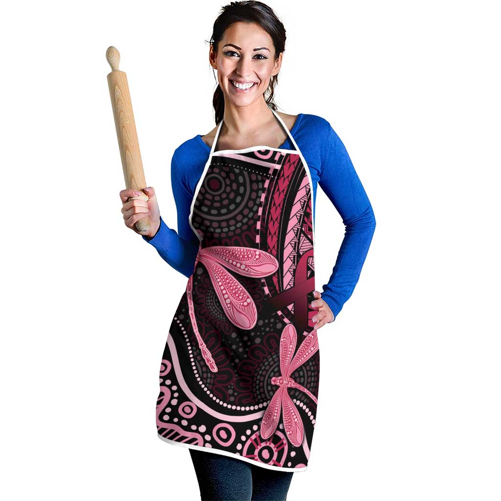 Australia Indigenous Mix Polynesian Apron Pink Ribbon and Dragonflies - Aussie Hoodie