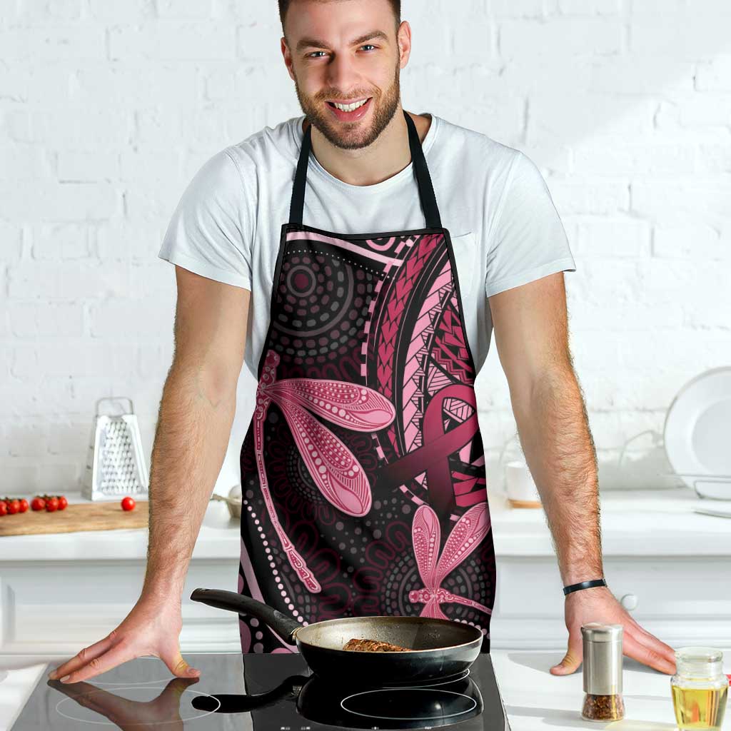 Australia Indigenous Mix Polynesian Apron Pink Ribbon and Dragonflies - Aussie Hoodie
