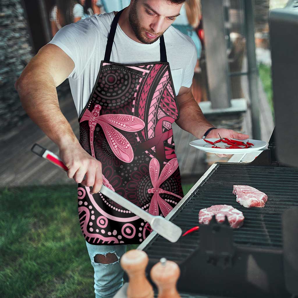 Australia Indigenous Mix Polynesian Apron Pink Ribbon and Dragonflies - Aussie Hoodie