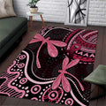 Australia Indigenous Mix Polynesian Area Rug Pink Ribbon and Dragonflies - Aussie Hoodie
