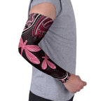 Australia Indigenous Mix Polynesian Arm Sleeves Pink Ribbon and Dragonflies - Aussie Hoodie