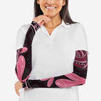 Australia Indigenous Mix Polynesian Arm Sleeves Pink Ribbon and Dragonflies - Aussie Hoodie