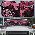 Australia Indigenous Mix Polynesian Auto Sun Shade Pink Ribbon and Dragonflies - Aussie Hoodie