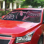 Australia Indigenous Mix Polynesian Auto Sun Shade Pink Ribbon and Dragonflies - Aussie Hoodie