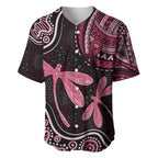 Australia Indigenous Mix Polynesian Baseball Jersey Pink Ribbon and Dragonflies - Aussie Hoodie