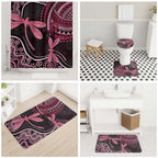 Australia Indigenous Mix Polynesian Bathroom Set Pink Ribbon and Dragonflies - Aussie Hoodie