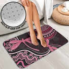 Australia Indigenous Mix Polynesian Bathroom Set Pink Ribbon and Dragonflies - Aussie Hoodie