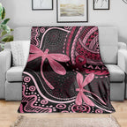 Australia Indigenous Mix Polynesian Blanket Pink Ribbon and Dragonflies - Aussie Hoodie