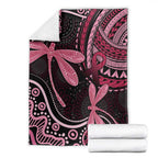 Australia Indigenous Mix Polynesian Blanket Pink Ribbon and Dragonflies - Aussie Hoodie