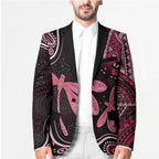 Australia Indigenous Mix Polynesian Blazer Pink Ribbon and Dragonflies - Aussie Hoodie