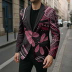 Australia Indigenous Mix Polynesian Blazer Pink Ribbon and Dragonflies - Aussie Hoodie