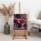 Australia Indigenous Mix Polynesian Canvas Wall Art Pink Ribbon and Dragonflies - Aussie Hoodie
